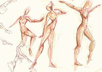 Nathaniel A. Bolton Drawing of Dancers